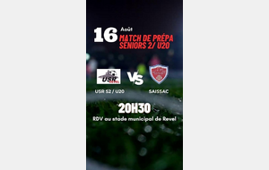 MATCH DE PRÉPARATION 1 : SENIORS 2/U20 - SAISSAC