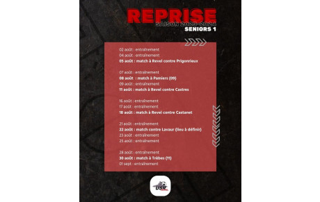 PROGRAMME DE PRÉPARATION SÉNIORS 1