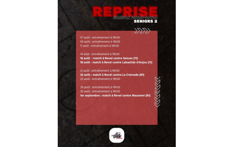 PROGRAMME DE PRÉPARATION SÉNIORS 2/U20